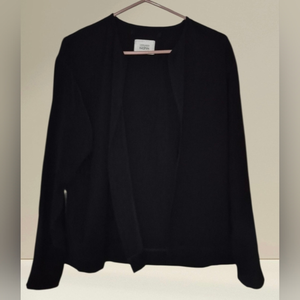 Elegant Black Open-Front Cardigan